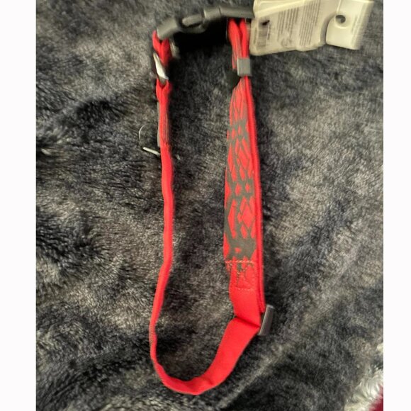 Dog Collar: NWT Red & Black Adjustable, Small or Large - Picture 3 of 4